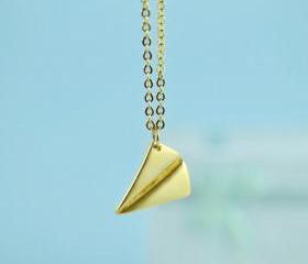 Paper Airplane Pendant Necklace