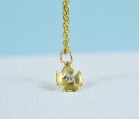 Mini CZ Flower Necklace