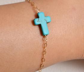 Turquoise Cross Bracelet