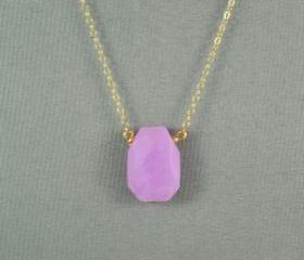 Beautiful Lavender Jade Necklace, Natural Stone, 14K Gold Filled Chain, also in Sterling Silver